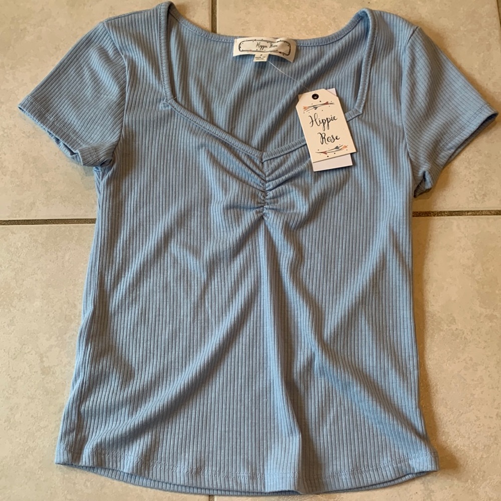 Hippie Rose Light Blue T shirt Size S